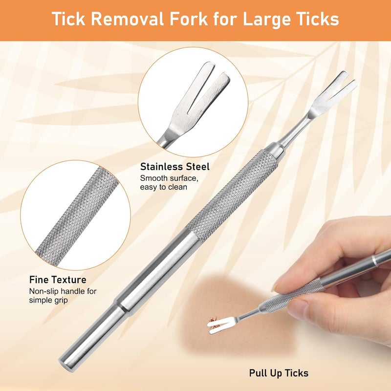 COITEK 3 in 1 Tick Remover Kit, Stainless Steel Tick Remover Tweezers Tools Set for Pet Dog, Cat, with Storage Box (Silver) - Image 3